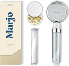 Shower Filter - High Pressure Handheld Shower Head | Water Filter Shower for Hair Loss | Healthy Skin & Hair, Bathroom Accessories, Lab-Tested Chlorine Removal | فلتر دش الاستحمام (Transparent)