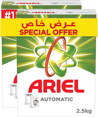 Ariel Automatic Laundry Detergent Powder, Original Scent, Stain-Free Clean Laundry, Washing Powder, Dual Pack, 2.5Kg